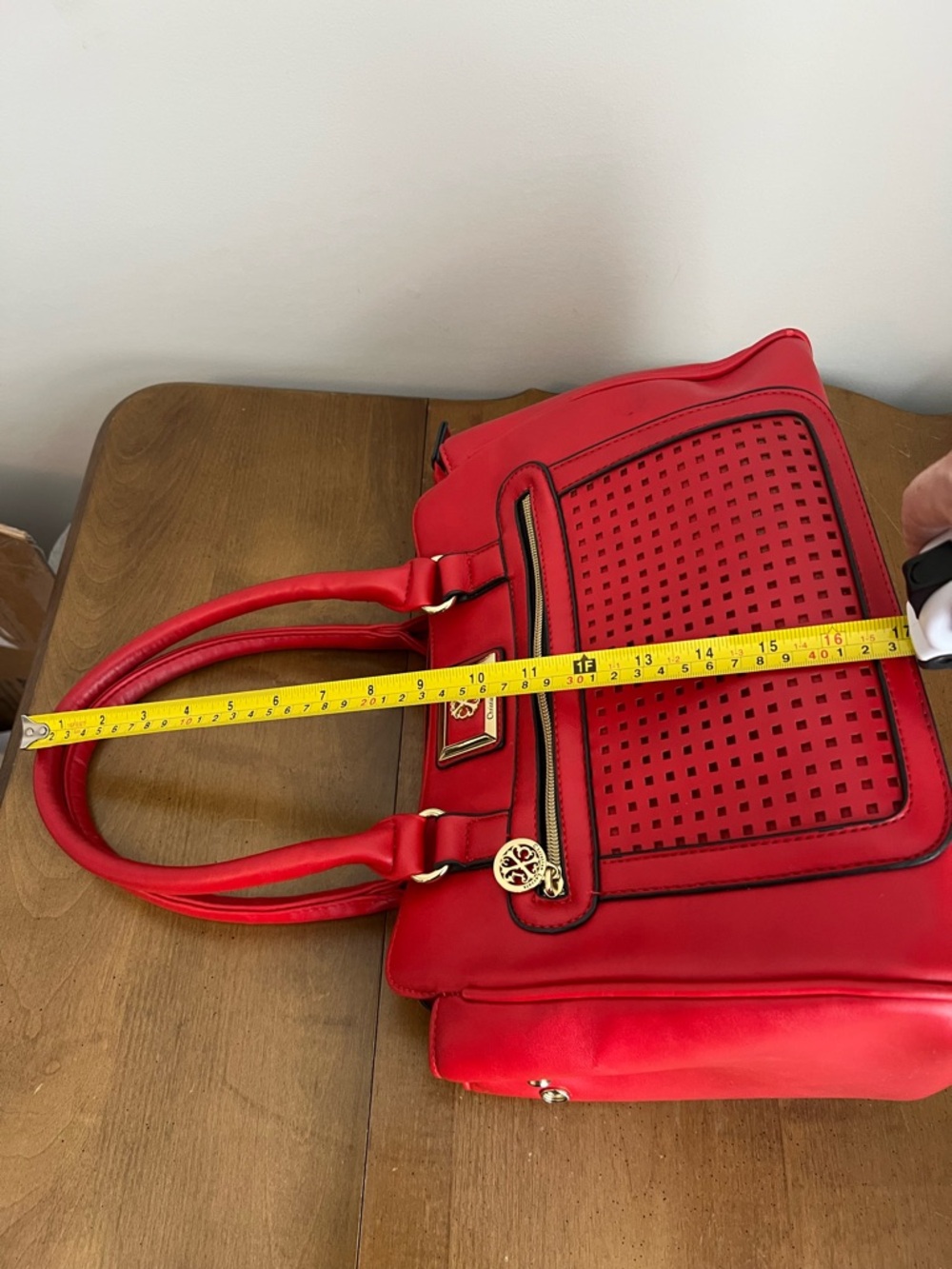 Christian Lacroix Giselle Satchel Handbag Purse Lipstick Red - Picture 12 of 15